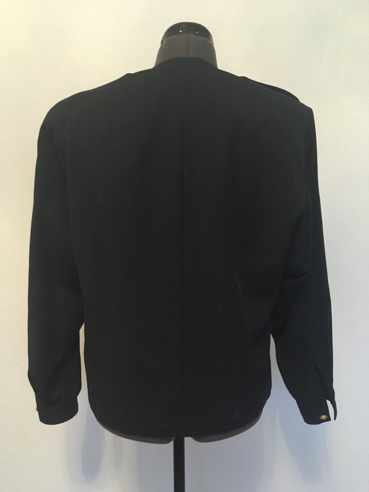 Vintage - Valentino Blazer / Jacke, schwarz gold - Gr. 42 / XL