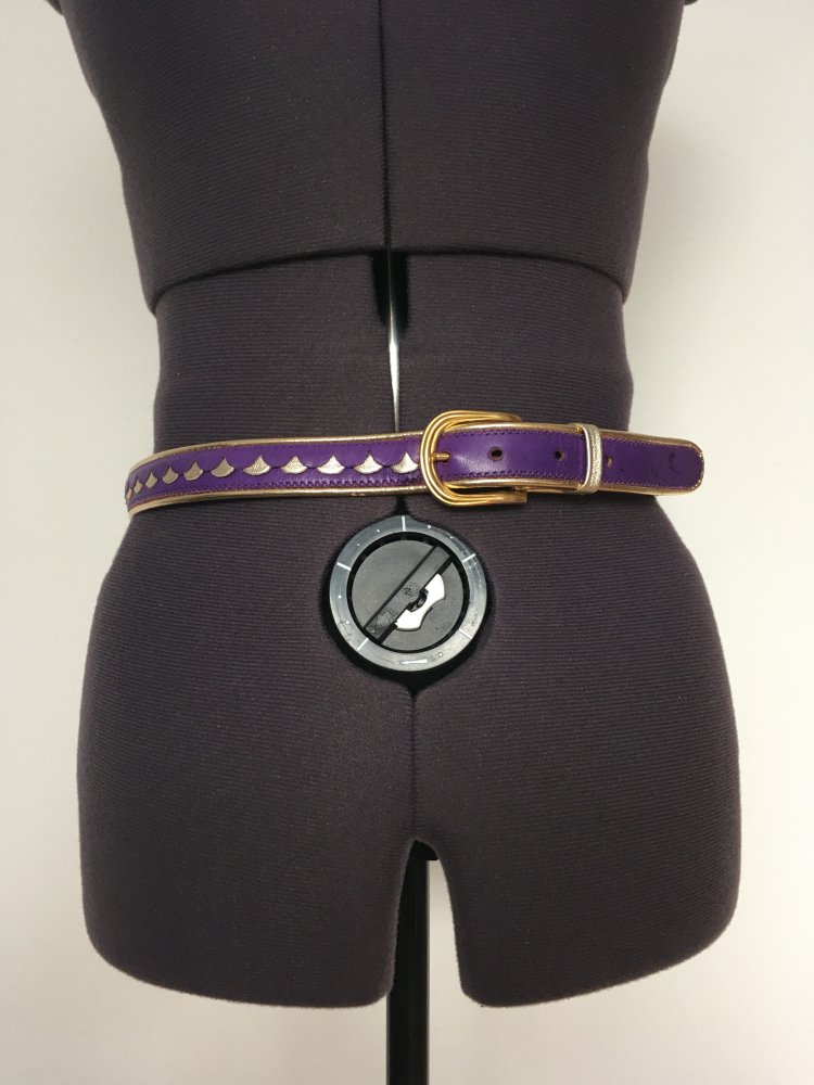 Sepcoeur - Gürtel 100 % Leder, lila gold - Gr. 80