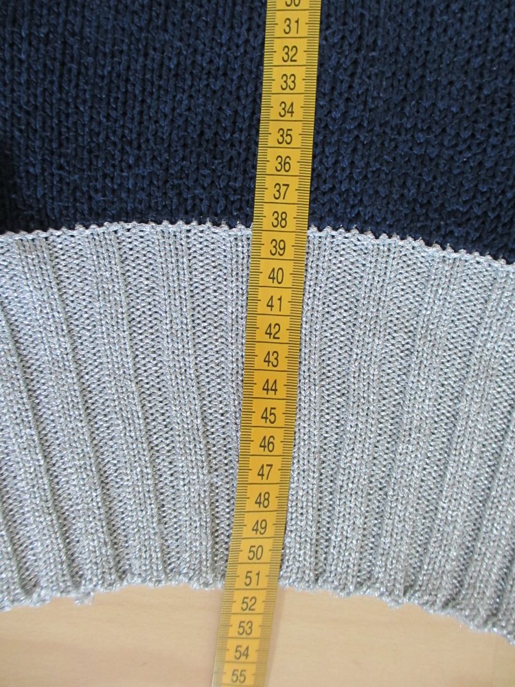 Vintage - Kriziamaglia Strickpullover / Pullover, Silber Blau,  seide - Gr. 38 / M - 40 / L