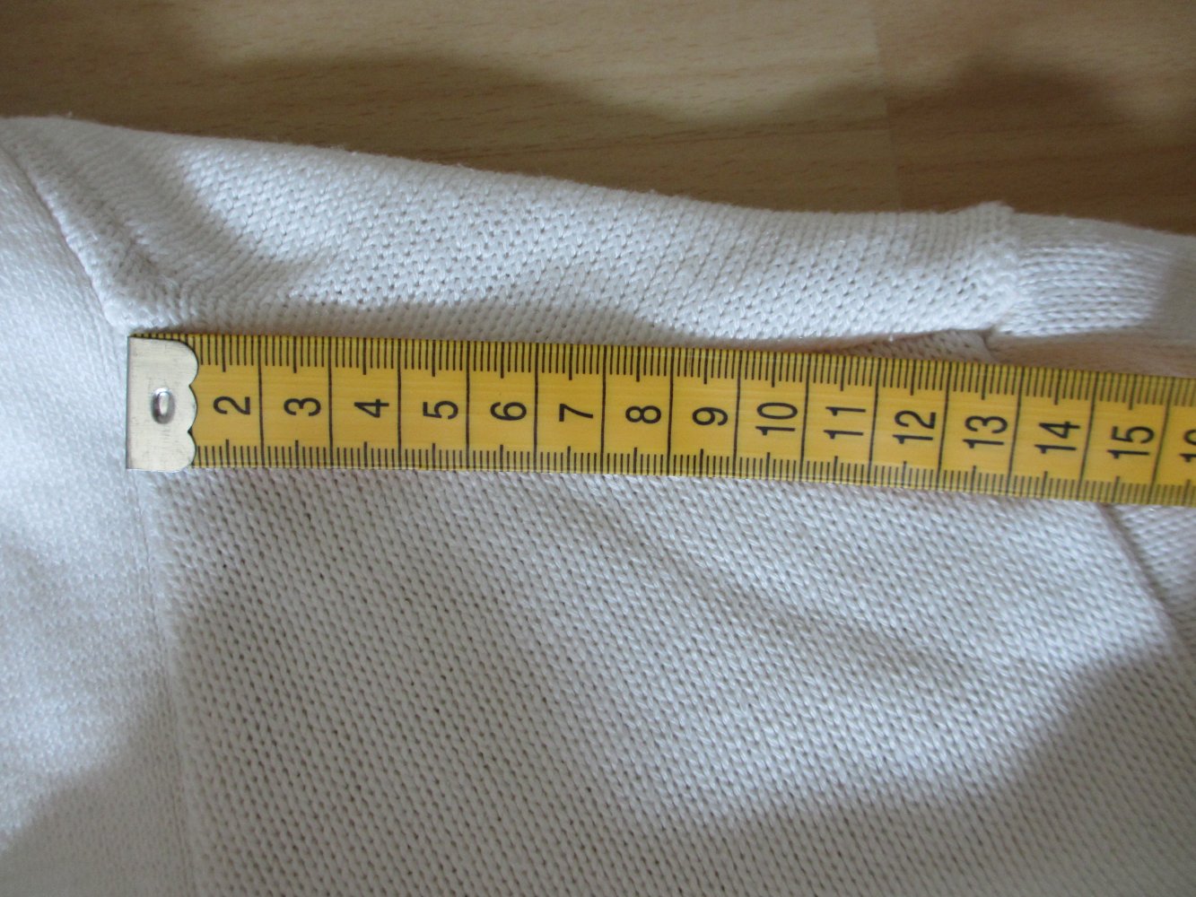 Vintage / Handmade Strickjacke mit Applikation, Gr. 40 / L, Beige, Creme