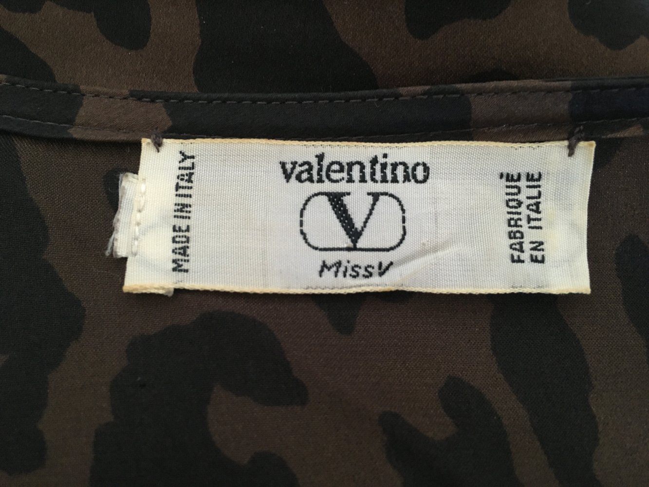 Vintage - Valentino Bluse, braun schwarz, 100 % Seide, Gr. M / 38