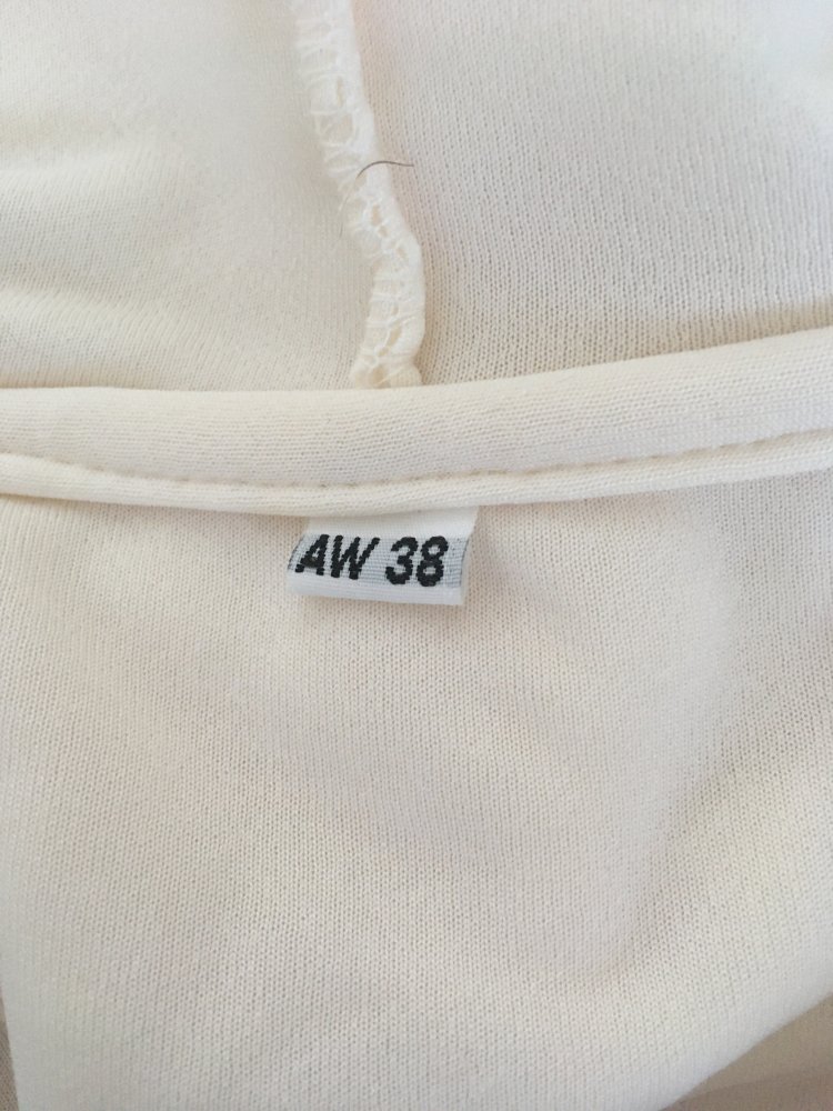 Cremefarbene Kapuzenjacke mit Reißverschluss, schwarz creme - M / 38