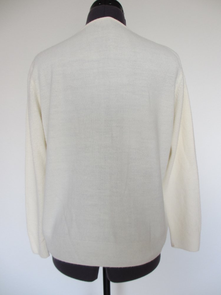 Sasson Strickjacke / Strick mit Knöpfen, weiß - Gr. S / 36