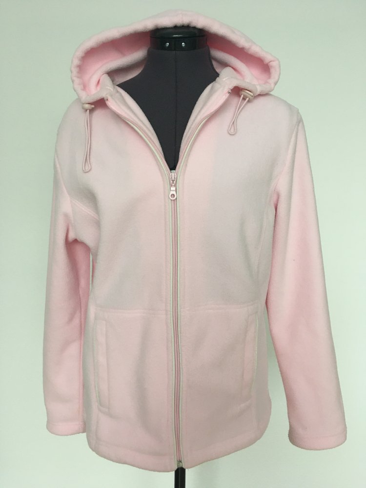 JOY Fleece Jacke mit Kapuze und Reißverschluss, pink rosa - Gr. S / 36