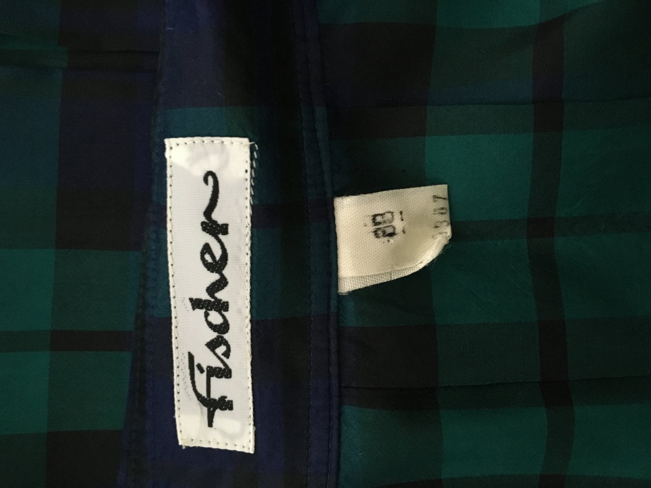Vintage - Hemd / Hemdbluse kariert, grün blau Gr. 38 / M