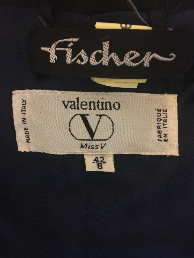Vintage - Valentino Blazer / Jacke, schwarz gold - Gr. 42 / XL