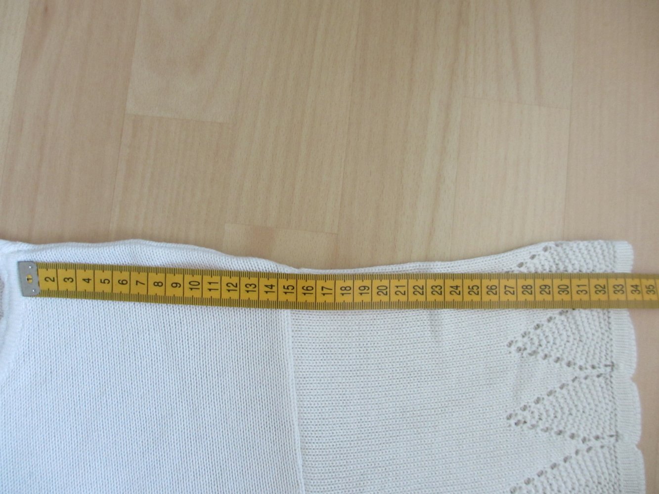 Vintage / Handmade Strickshirt mit Applikation, Gr. 40, Beige, Creme