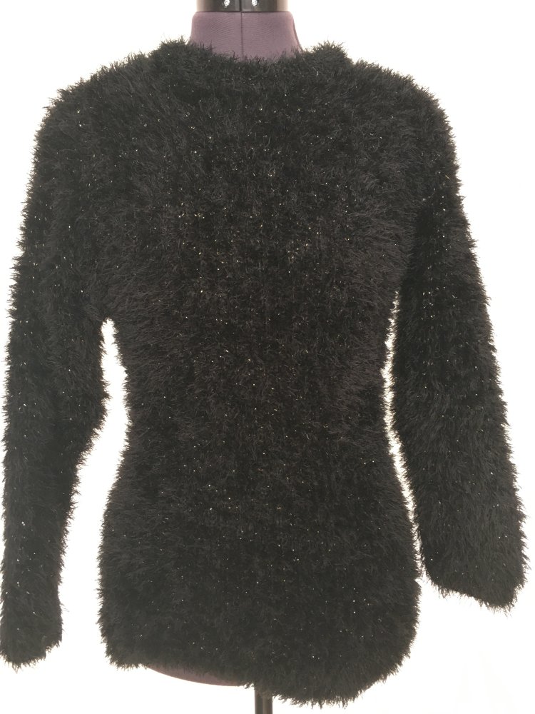 NEU - Strick Pullover mit Glitzerfaden, schwarz gold - Gr. S - M / 36 - 38
