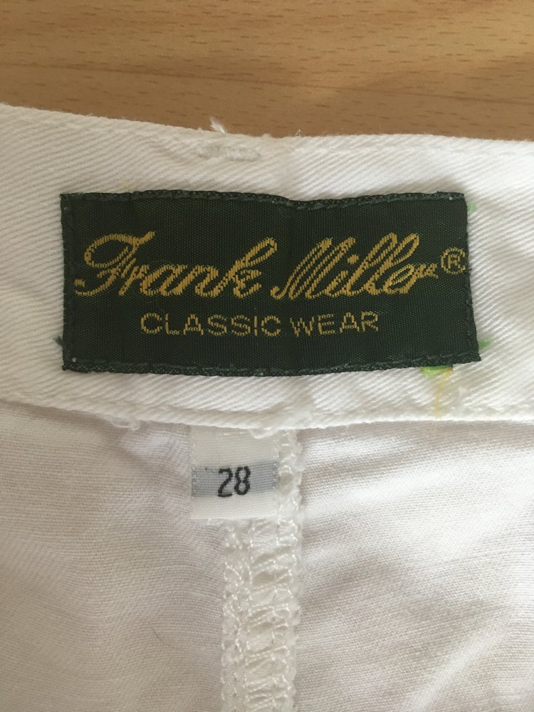 NEU - Frank Miller classic wear kurze Hose / Sommerhose, weiß / 100 % Baumwolle - Gr. S / 36