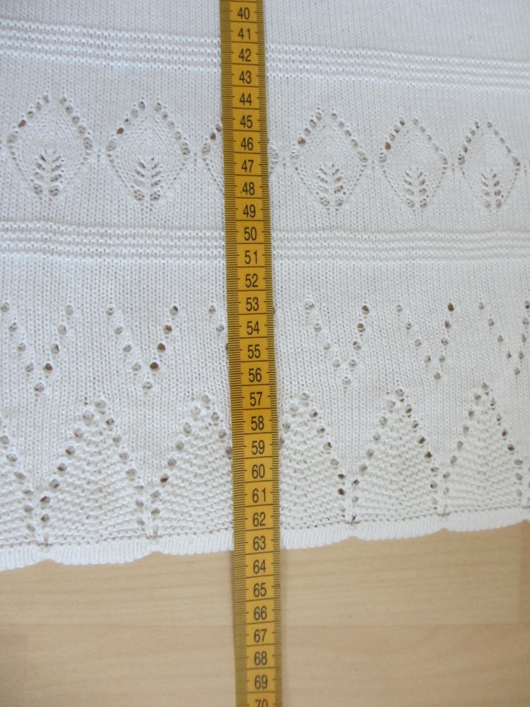 Vintage / Handmade Strickshirt mit Applikation, Gr. 40, Beige, Creme