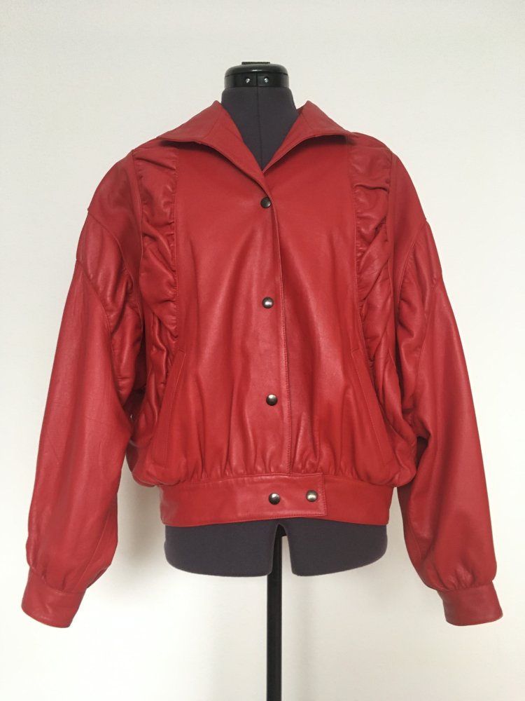 NEU - Lederjacke / Jacke / Bomberjacke, rot - Gr. XXL / 44
