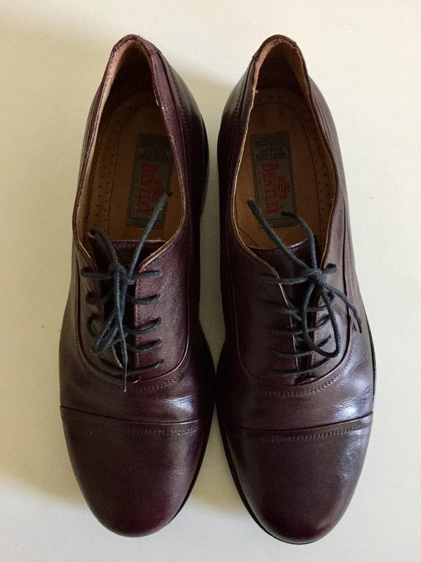 Vintage Echt Leder Schnürschuhe