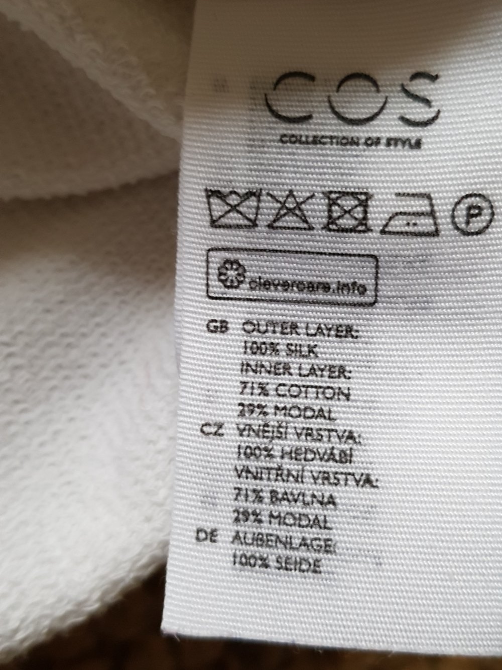 COS Pullover Sweat Bluse weiß creme mit Rüschen M