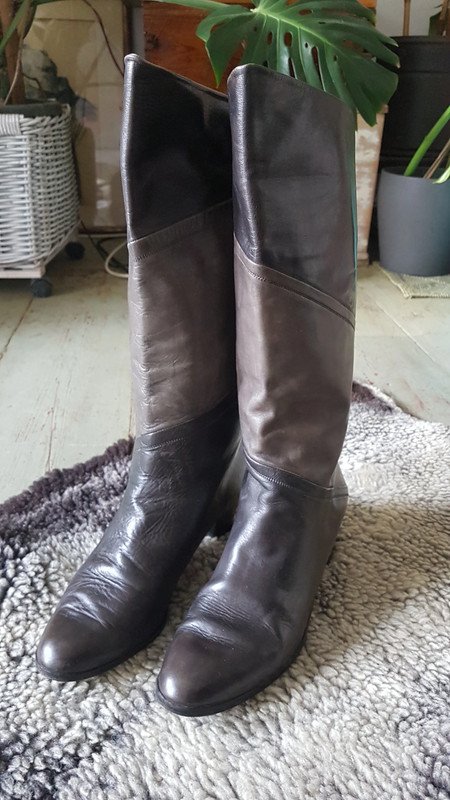 Elegante Vintage Stiefel in braun-grau 39,5 80-er Jahre
