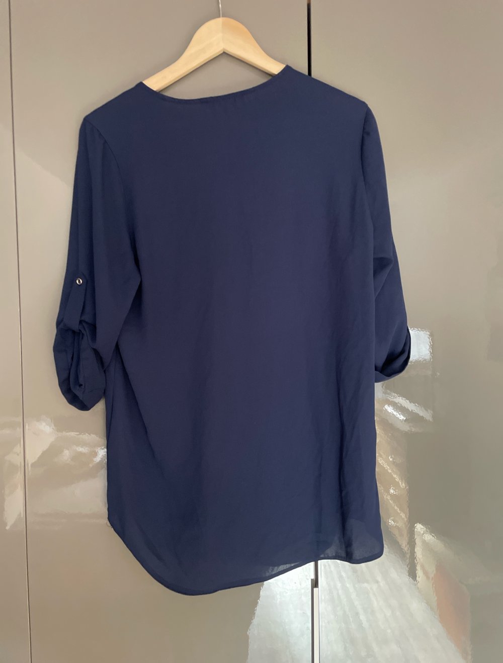 Blaue Bluse 3/4 Arm Gr. 40