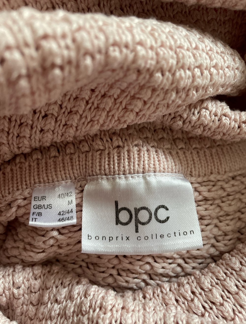 rosa Rollkragen-Strickpulli Gr. 40/42