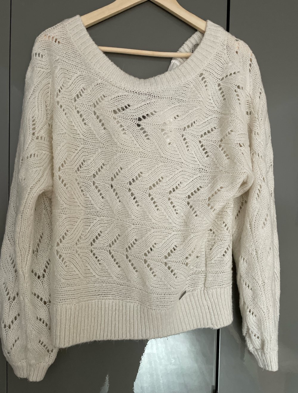 weißer Strickpullover Gr. XL