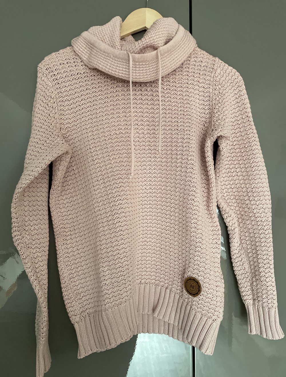 rosa Rollkragen-Strickpulli Gr. 40/42