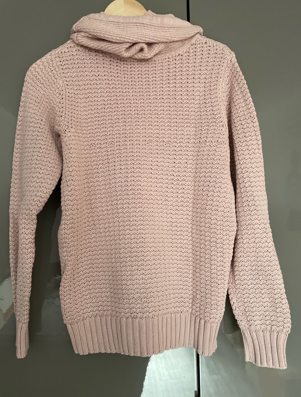 rosa Rollkragen-Strickpulli Gr. 40/42