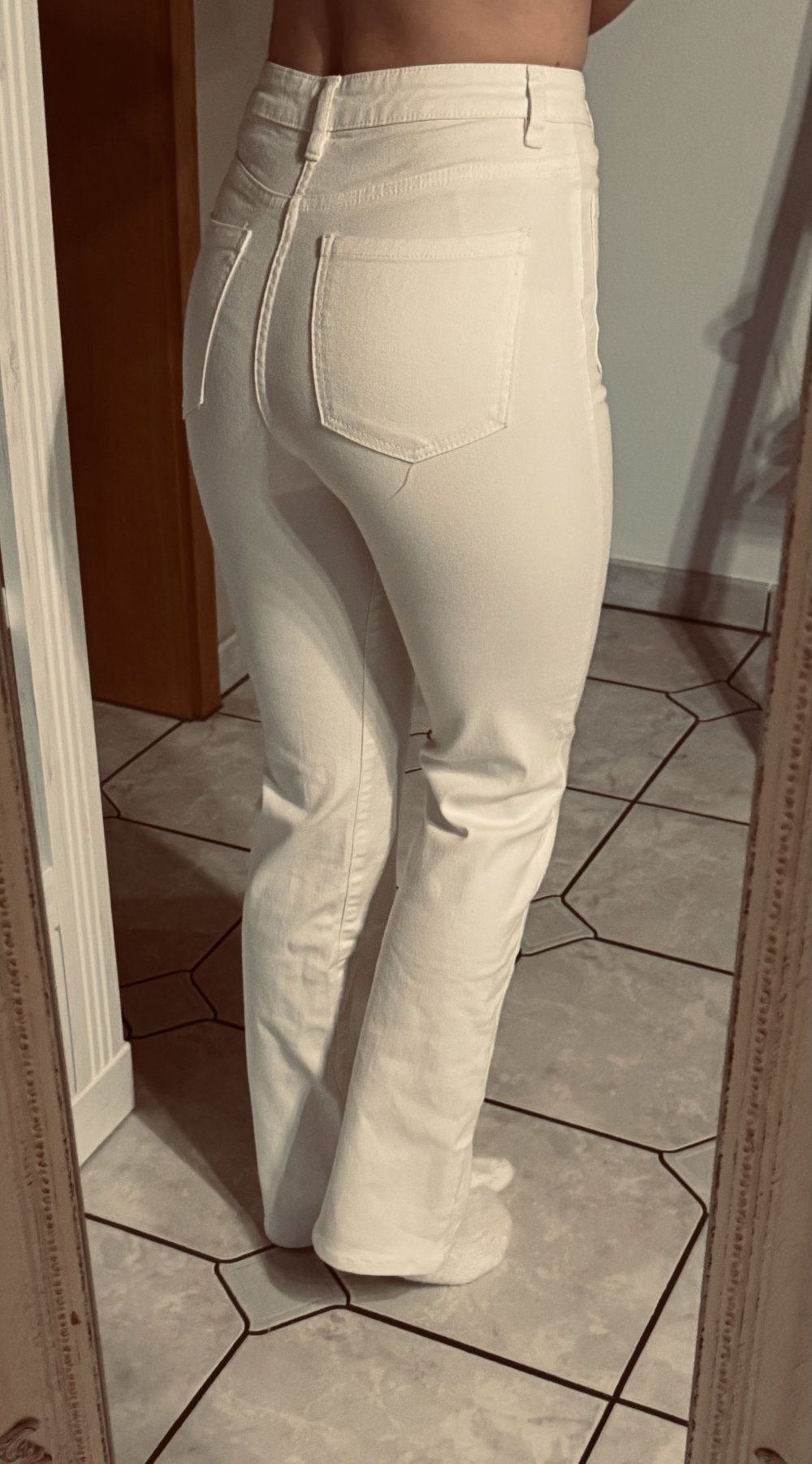 Weiße Schlaghose Denim 