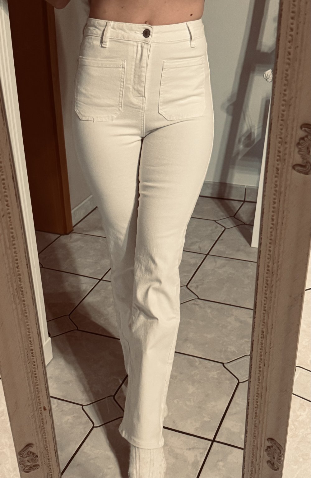 Weiße Schlaghose Denim 