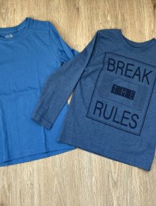 2 x Jungen Langarmshirt blau Größe 116