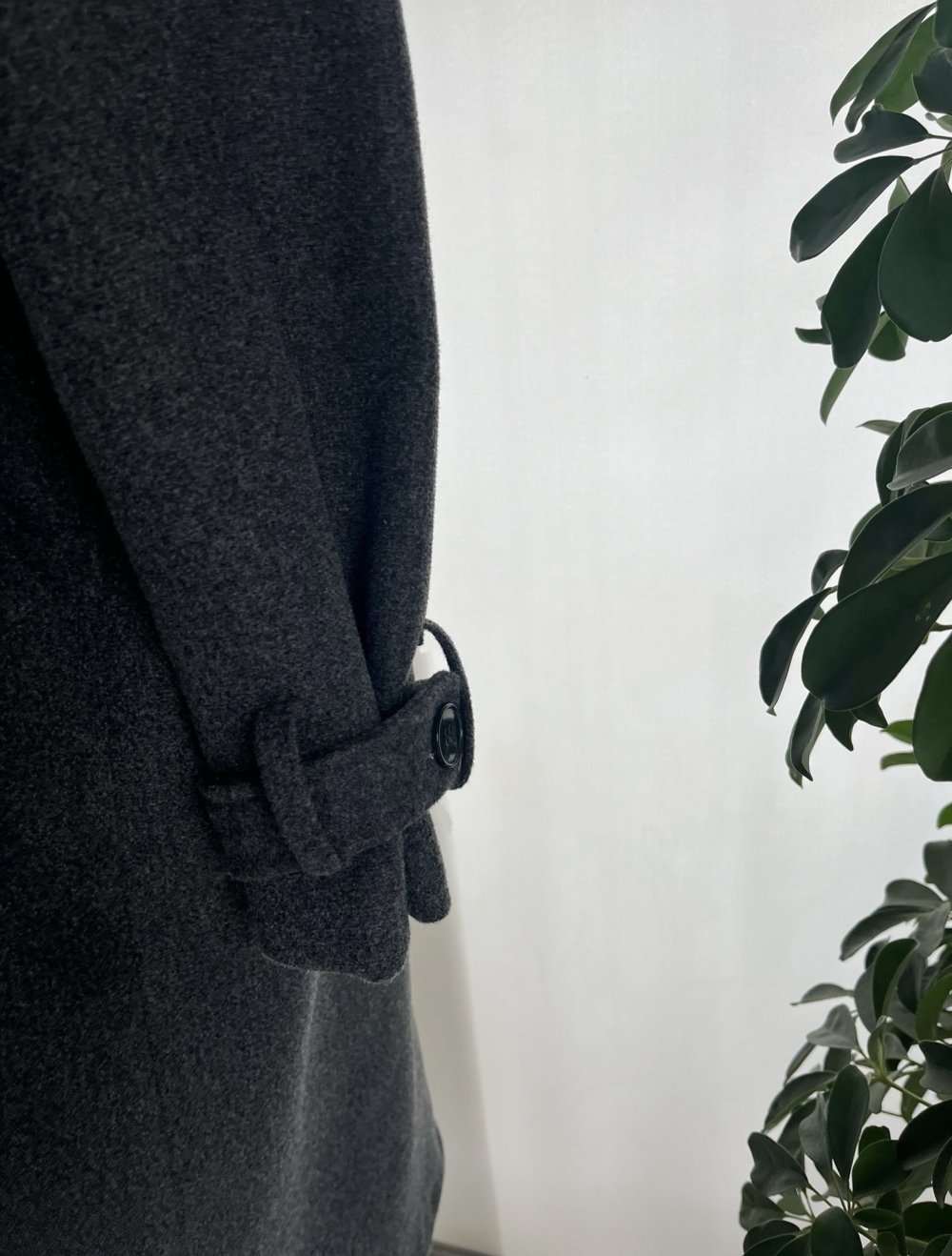 grauer New Collection Mantel mit Gürtel