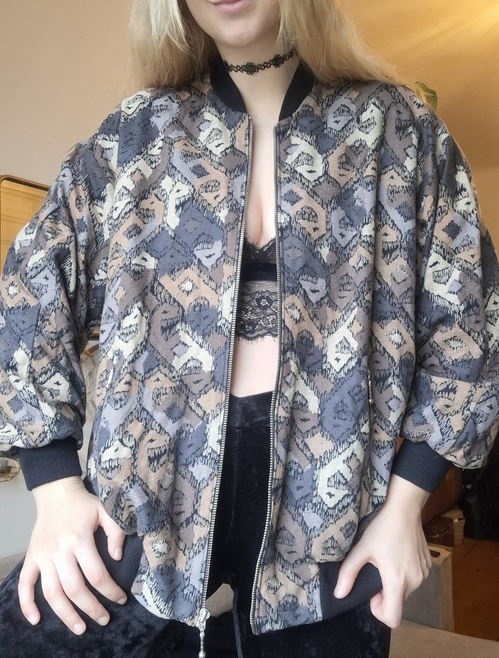 Vintage Muster Bomberjacke