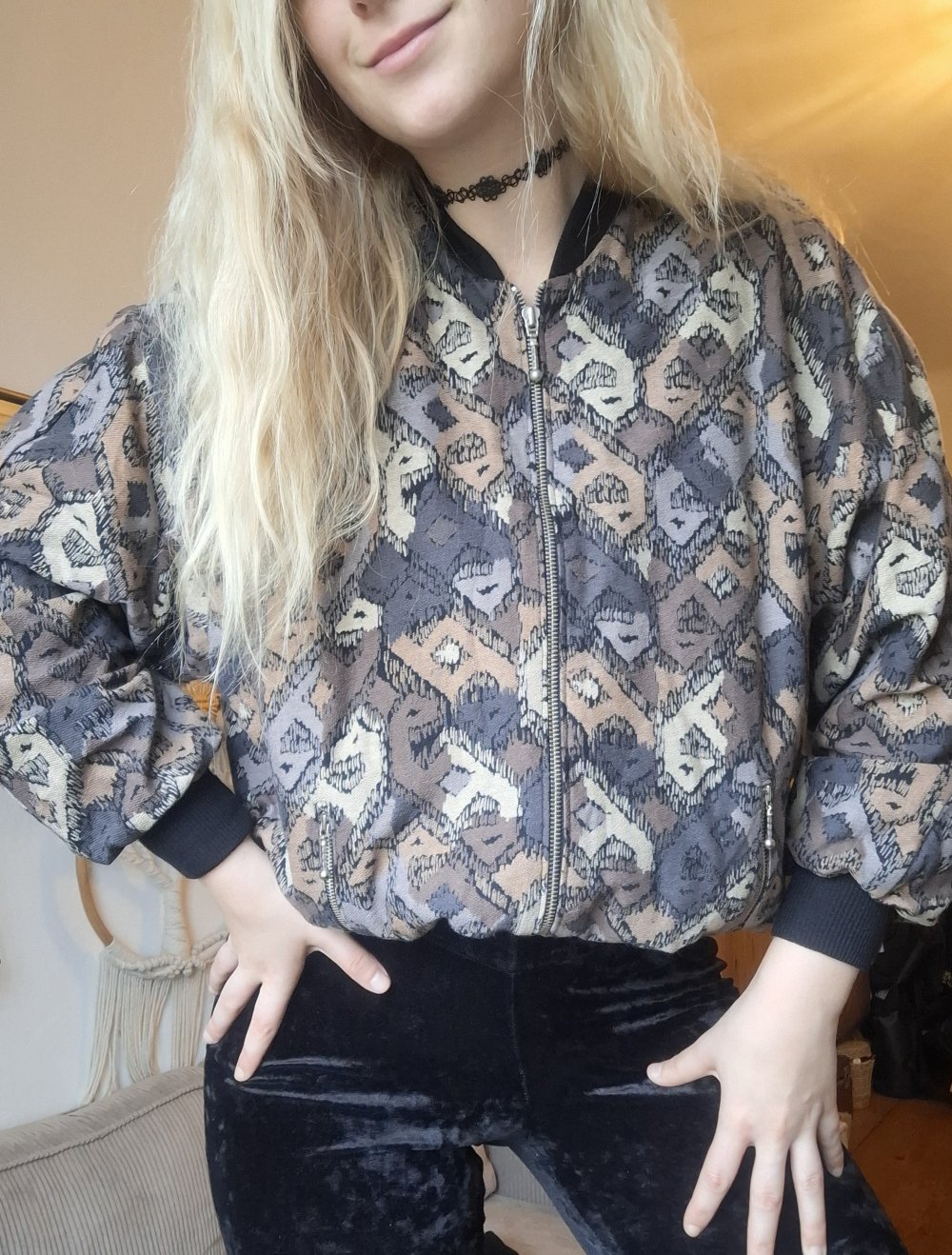 Vintage Muster Bomberjacke