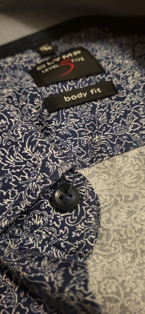 Hemd Olymp, Blau , Level 5 in body fit Größe 38