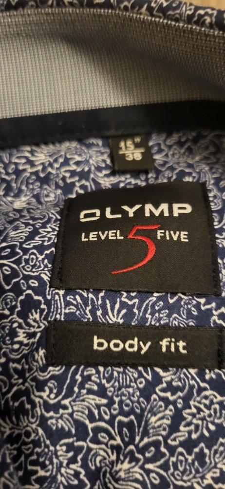 Hemd Olymp, Blau , Level 5 in body fit Größe 38