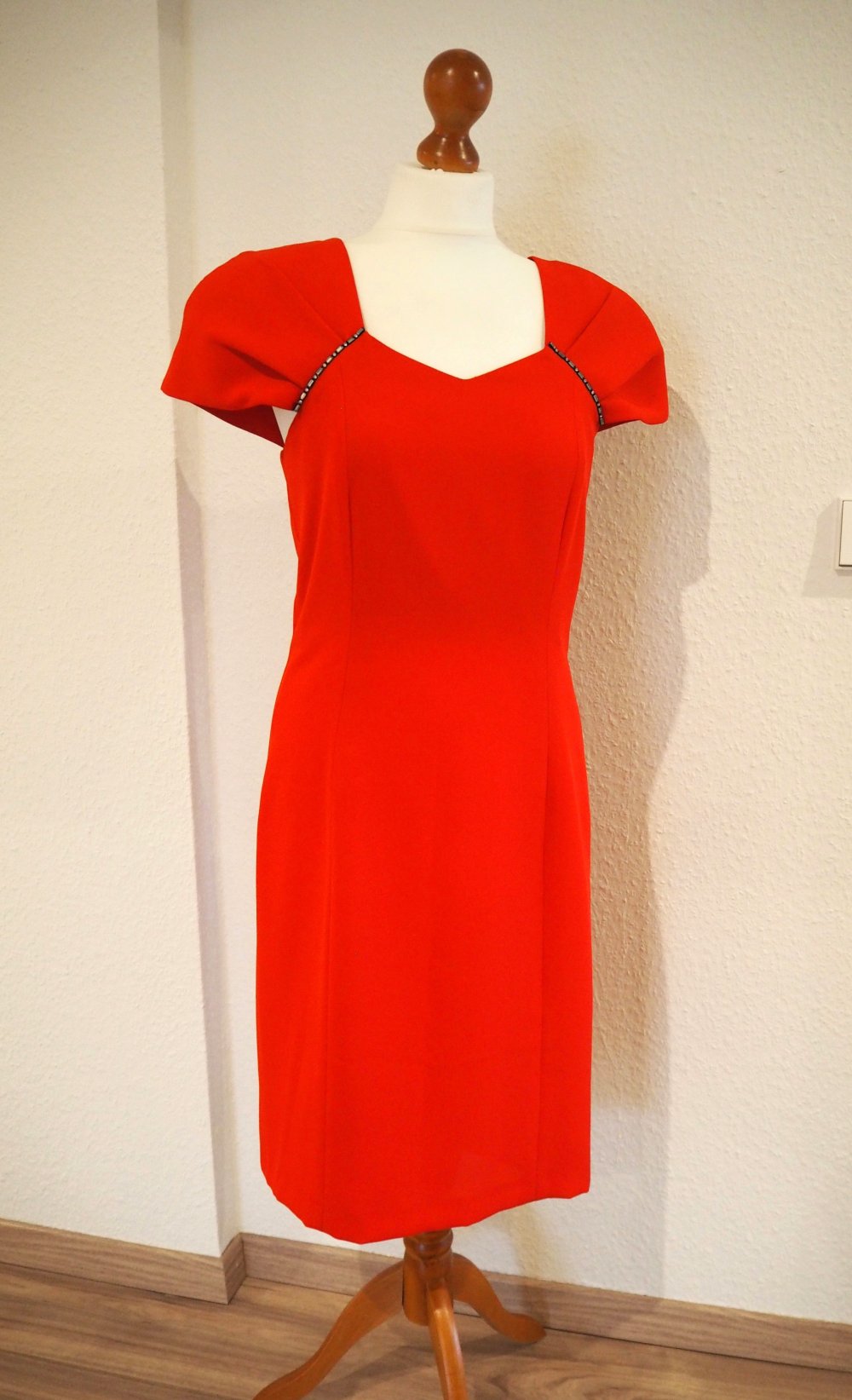 Feuerrotes Vintage-Abendkleid 80er/90er Jahre