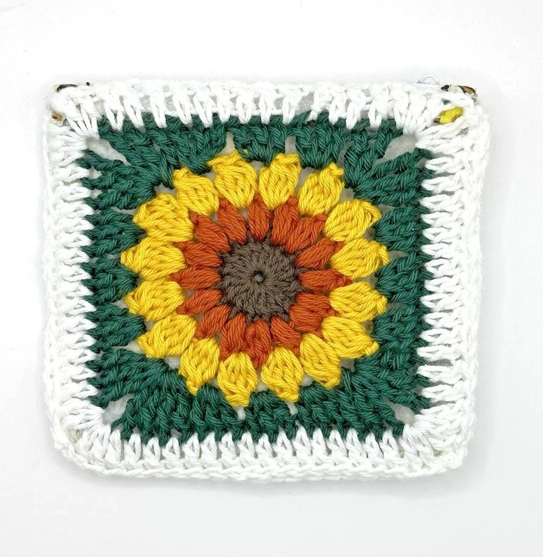 Handgemachte Häkeltasche Sonnenblumen Kleine Zipper-Tasche