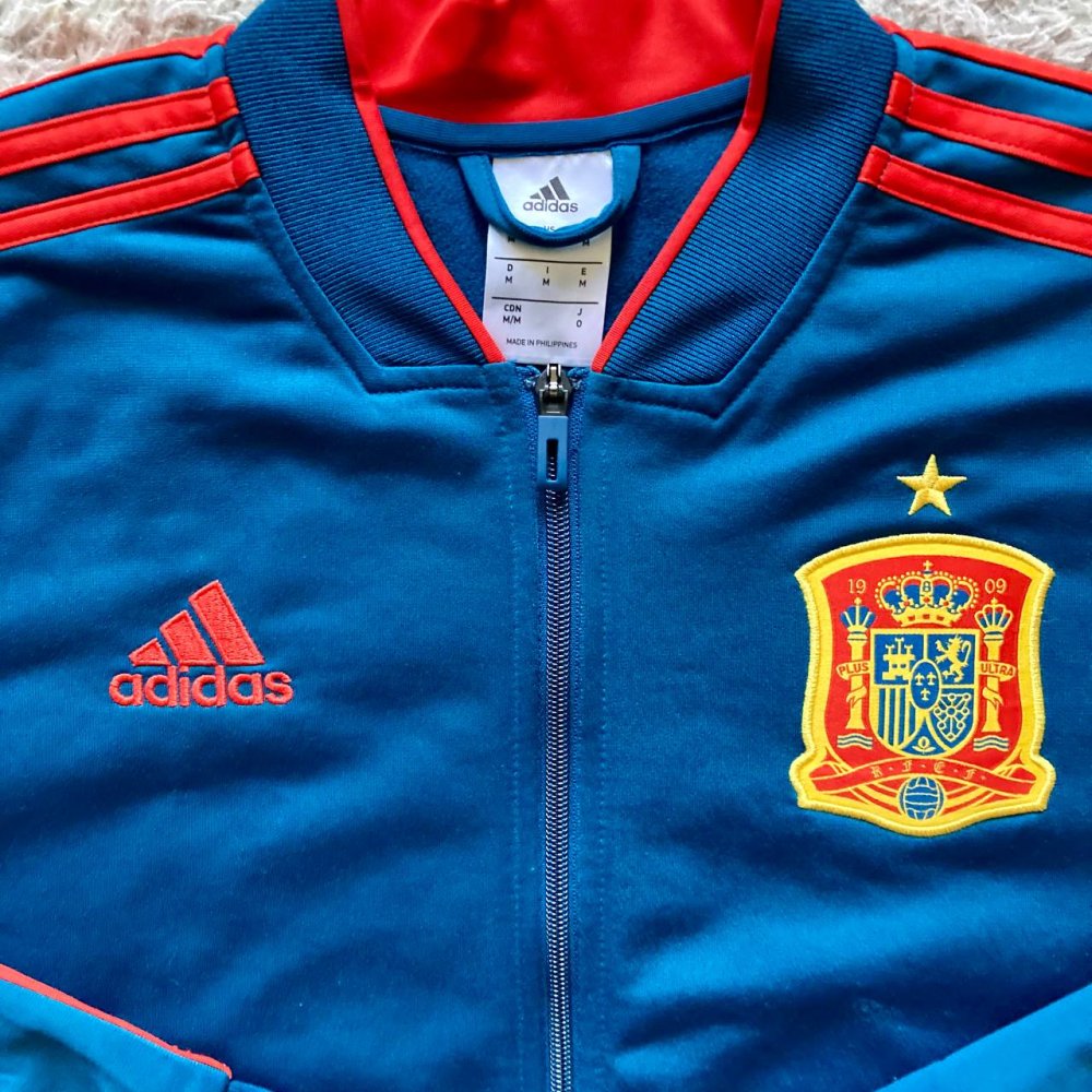 Adidas Trainingsjacke Spanien Nationalmannschaft 2017 Größe M Blau Rot Fußballjacke