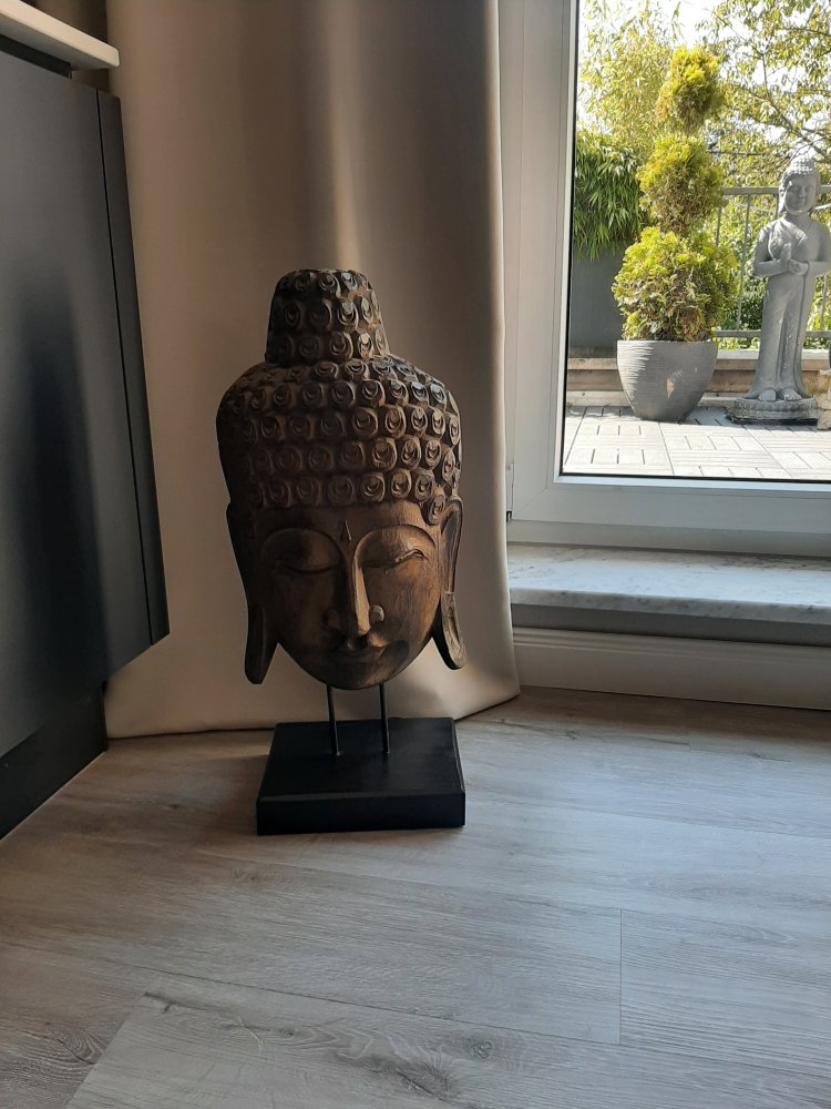 XL Buddha aus Echtholz 