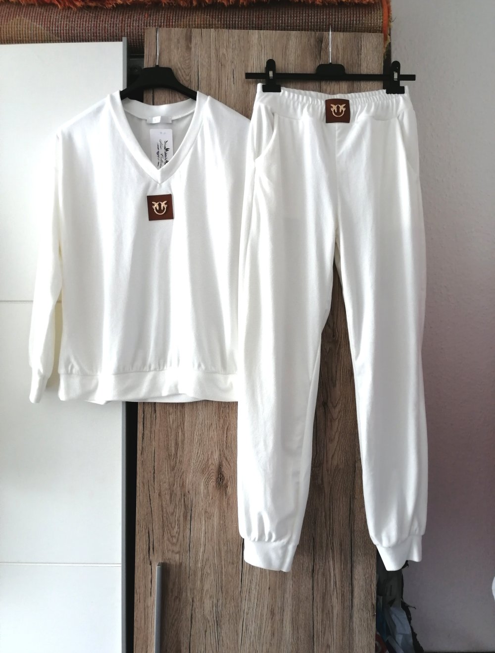 Damen Velours set 36 S White