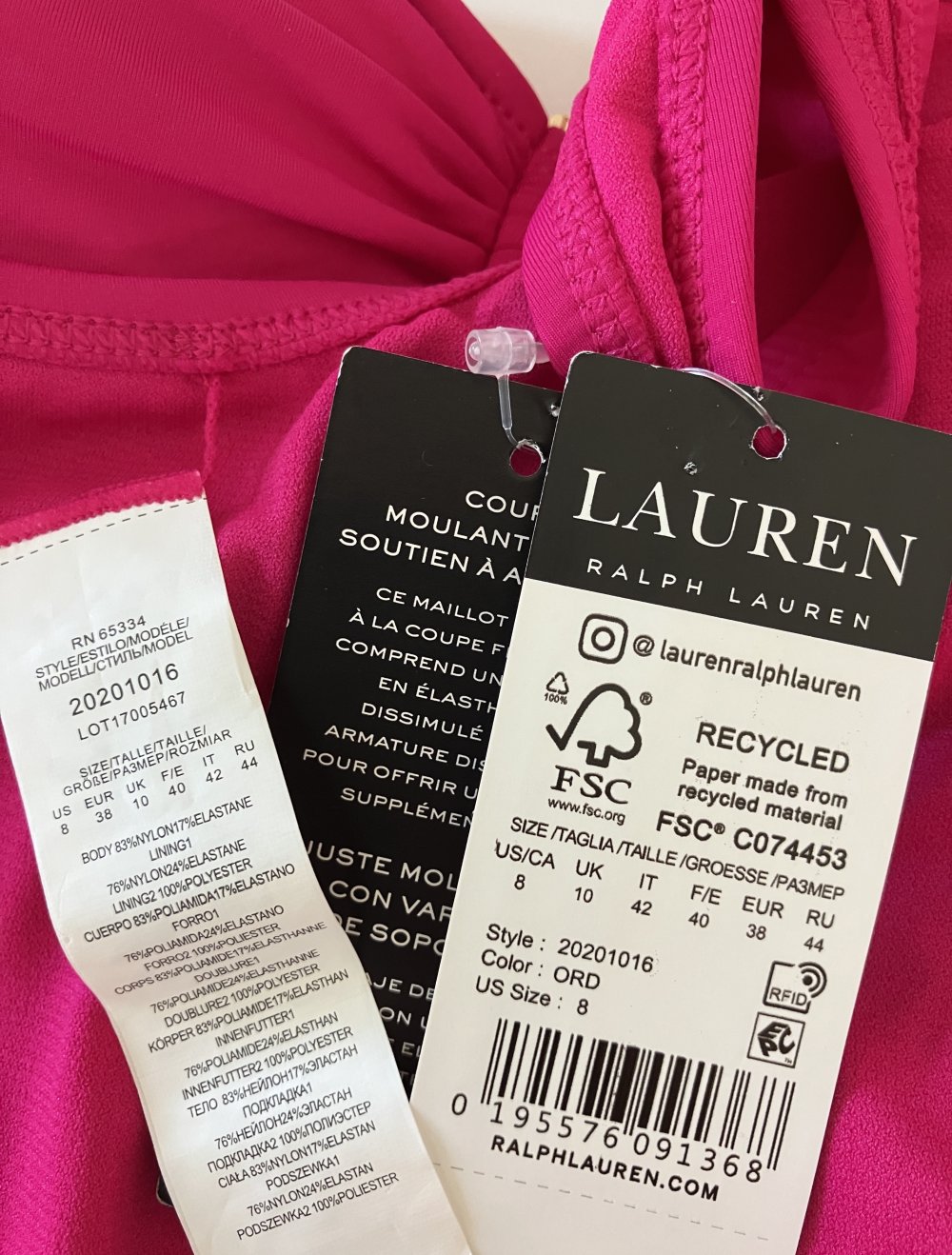 Ralph Lauren Badeanzug Gr 38 pink statt 200 eur