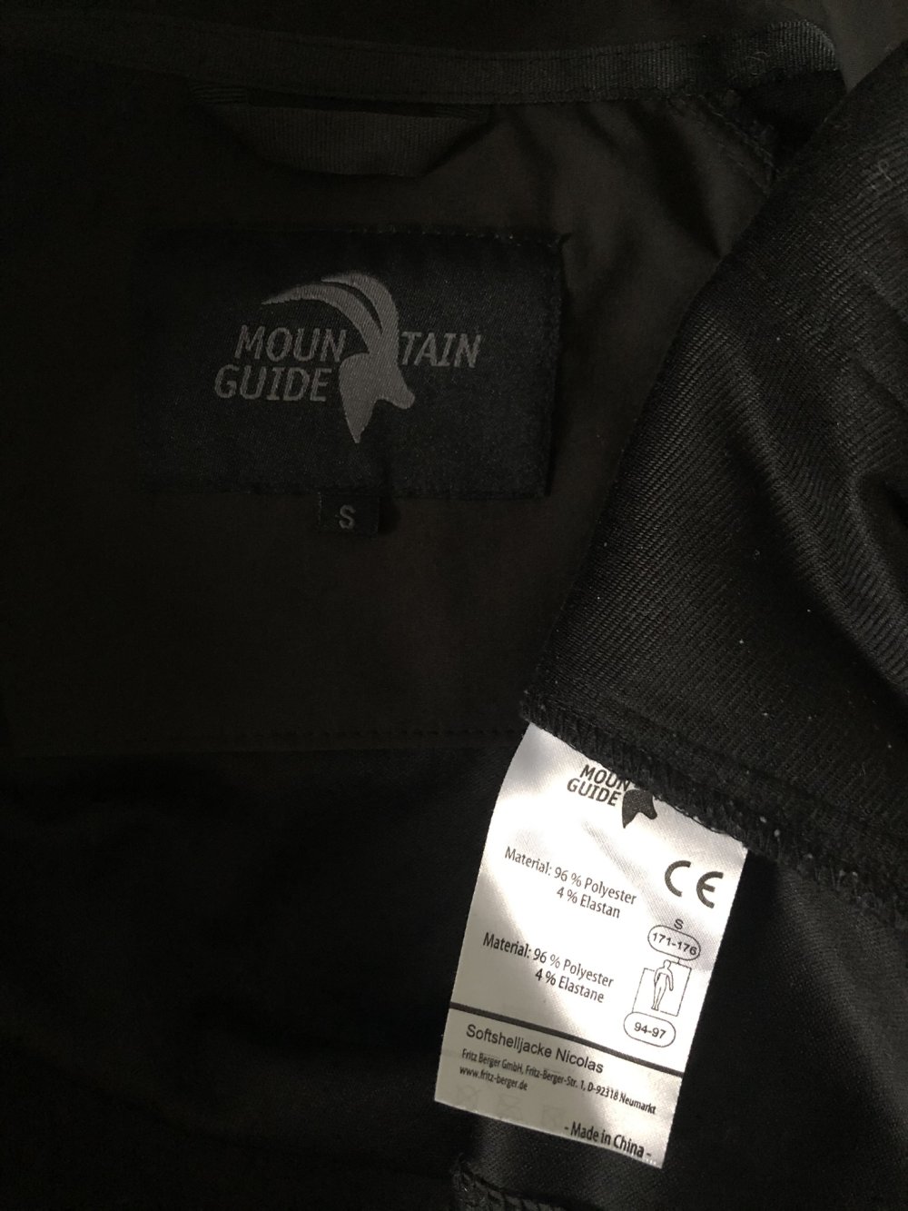 Jacke Windbreaker Gr S schwarz von Mountain Guide