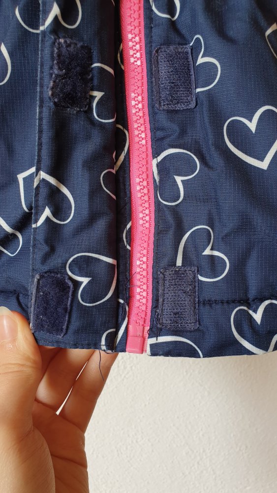 Dunkelblau pinke Kiki&Koko Winterjacke mit Herzchen