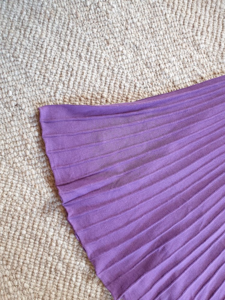 Lila Faltenrock Strickmuster XS vintage look