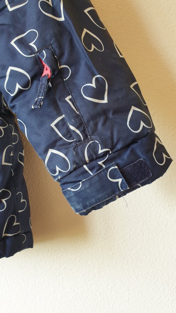 Dunkelblau pinke Kiki&Koko Winterjacke mit Herzchen
