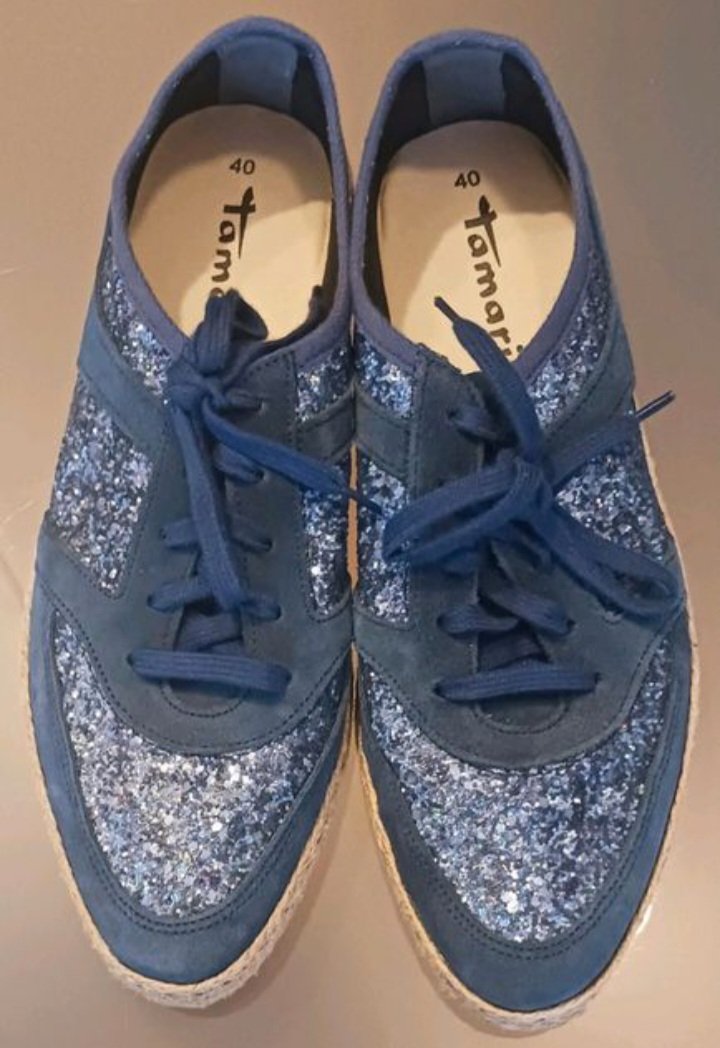 Neu ~ Schöne Glitzerschuhe (v.Tamaris), Gr. 40, blau/glitzer