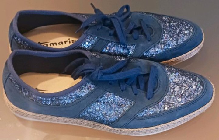 Neu ~ Schöne Glitzerschuhe (v.Tamaris), Gr. 40, blau/glitzer