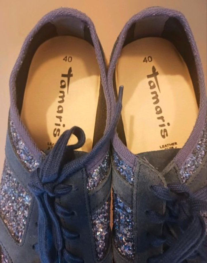 Neu ~ Schöne Glitzerschuhe (v.Tamaris), Gr. 40, blau/glitzer