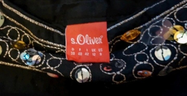 Neuw. ~ Schöner Maxi-Rock (v.S.Oliver), Pailletten, Gr.38, schwarz/bunt