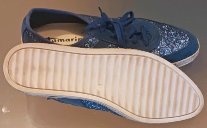Neu ~ Schöne Glitzerschuhe (v.Tamaris), Gr. 40, blau/glitzer