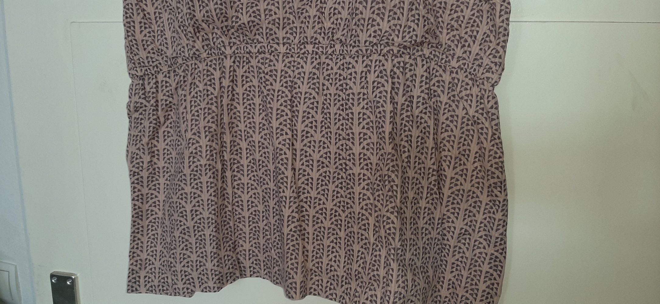 3SuissesCollection 36 S rosé beige lila Baumwoll Tunika mit Bündchen dreiviertel Arm leicht und sommerlich Bluse Hemdbluse lang 