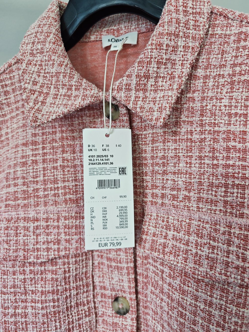 s.Oliver Bouclé Jacke Sweat Rosa S NEU