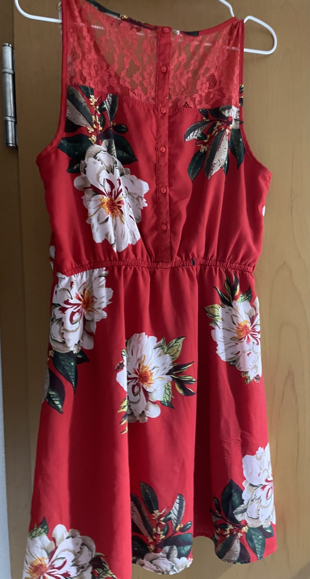Rotes Sommerkleid mit Blumen 38 Only