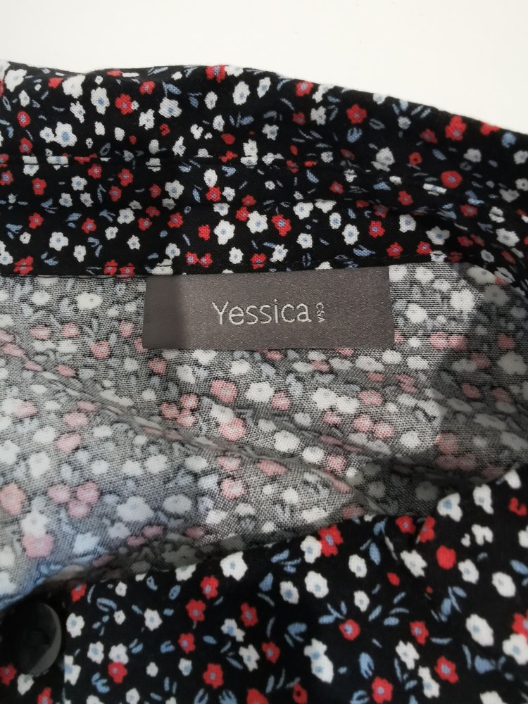 Millefleur Blümchenmuster Bluse dunkelblau Gr. 42 Yessica by C&A 